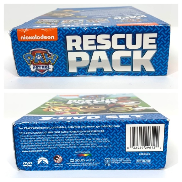 Paw Patrol Rescue Pack 3 DVD Set Nickelodeon Kids Open Unused Box Set - Picture 3 of 15